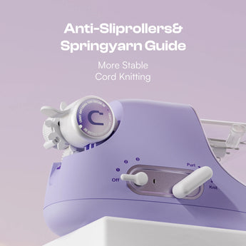 Electric i-Cord Knitting Tricotin Machine i1 Pro Lavender Purple - Caydo