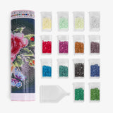 Colorful Rose Flower Butterflies Diamond Painting - Caydo