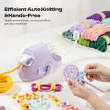 Electric i-Cord Knitting Tricotin Machine i1 Pro Lavender Purple - Caydo