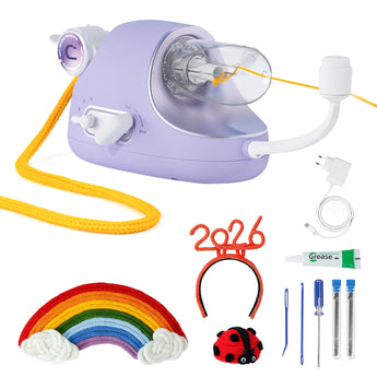 Electric i-Cord Knitting Tricotin Machine i1 Pro Lavender Purple - Caydo