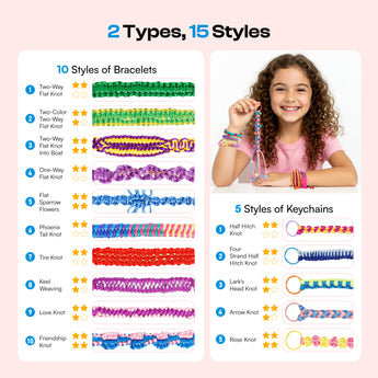 2-in-1 Friendship Bracelet Making Kit - Caydo