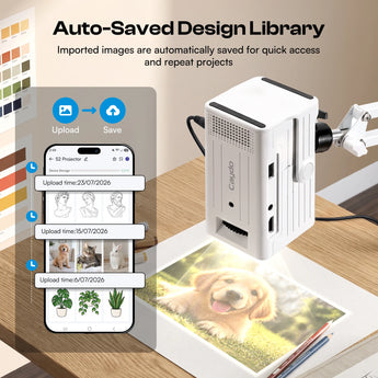 Auto-Saved Design Library.Imported images are automatically saved for quick access and repeat projects