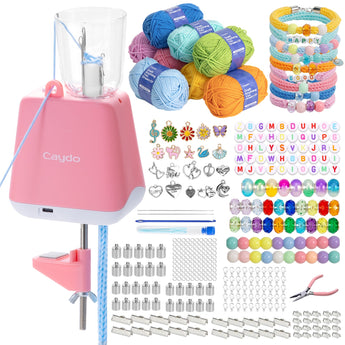 Electric i-Cord Knitting Tricotin Machine i1 with Bracelet Maker Kit - Caydo