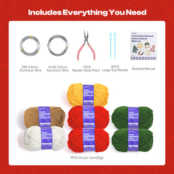Christmas Knitting Yarn and Wire Set - Caydo