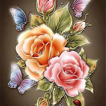 Colorful Rose Flower Butterflies - Caydo