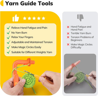 Crochet Holder for Crocheting - 3 in 1 Yarn Guide Tool - Caydo