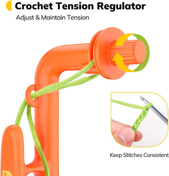 Crochet Holder for Crocheting - 3 in 1 Yarn Guide Tool - Caydo