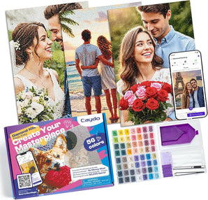 Caydo 3-Pack Quick Custom Diamond Painting Kit with Design App - Caydo