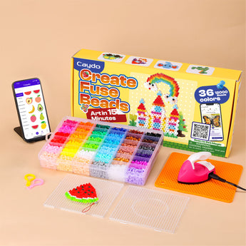 36 Colors Caydo Fuse Beads Kit with 200+ Patterns in Smart Design App - Caydo