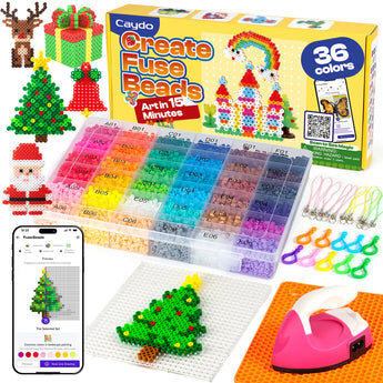 36 Colors Caydo Fuse Beads Kit with 200+ Patterns in Smart Design App - Caydo