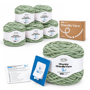 Caydo #6 Super Bulky Chenille Yarn 6-Pack in Sage - Caydo