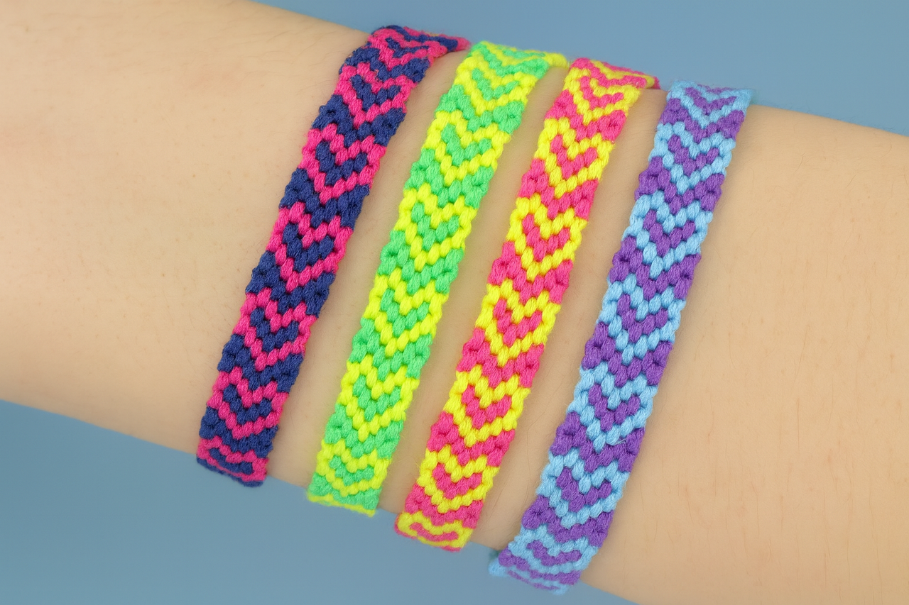 Heart Friendship Bracelet Pattern: Step-by-Step Guide for Beginners – Caydo
