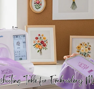 Troubleshooting Table for Embroidery Machines