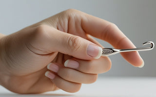 how to hold a crochet hook