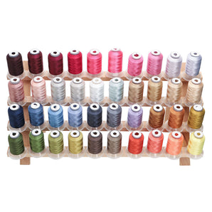 40 Colors 120D/2 Polyester Embroidery Thread Set, 500m Each - Caydo