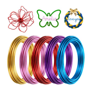 Caydo 1 PACK 5-Color Aluminum Craft Wire  3.0mm*5M