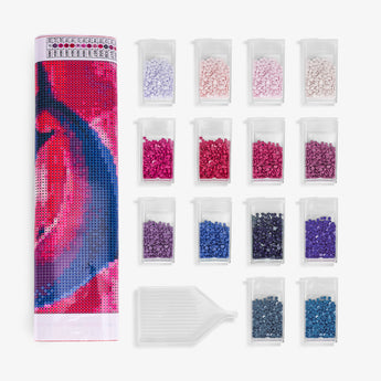 Dolphins Pink Diamond Painting - Caydo