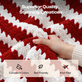 Caydo #6 Super Bulky Chenille Yarn 6-Pack in Cherry Red - Caydo