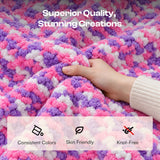 Caydo #6 Super Bulky Chenille Yarn 6-Pack in Cotton Candy - Caydo