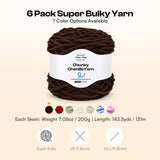 Caydo #6 Super Bulky Chenille Yarn 6-Pack in Espresso - Caydo