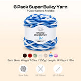 Caydo #6 Super Bulky Chenille Yarn 6-Pack in Cotton Candy - Caydo