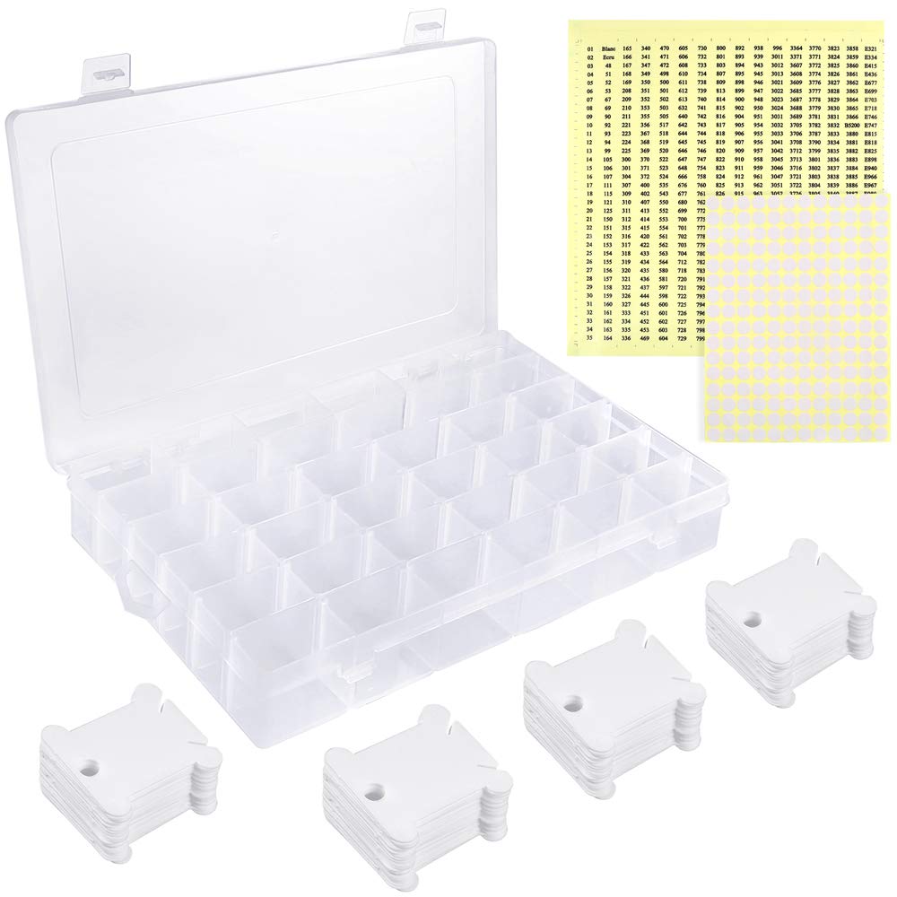 Caydo 36 grilles en plastique broderie fil point de croix organisateur boîte 