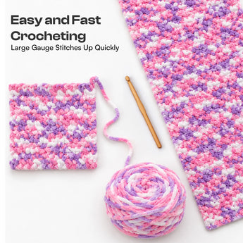Caydo #6 Super Bulky Chenille Yarn 6-Pack in Cotton Candy - Caydo
