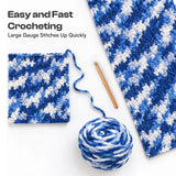 Caydo #6 Super Bulky Chenille Yarn 6-Pack in Blue & White - Caydo