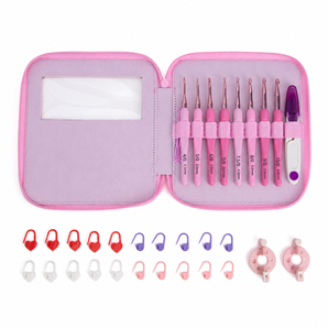 8PCS Crochet Hooks Pink Gift Bag