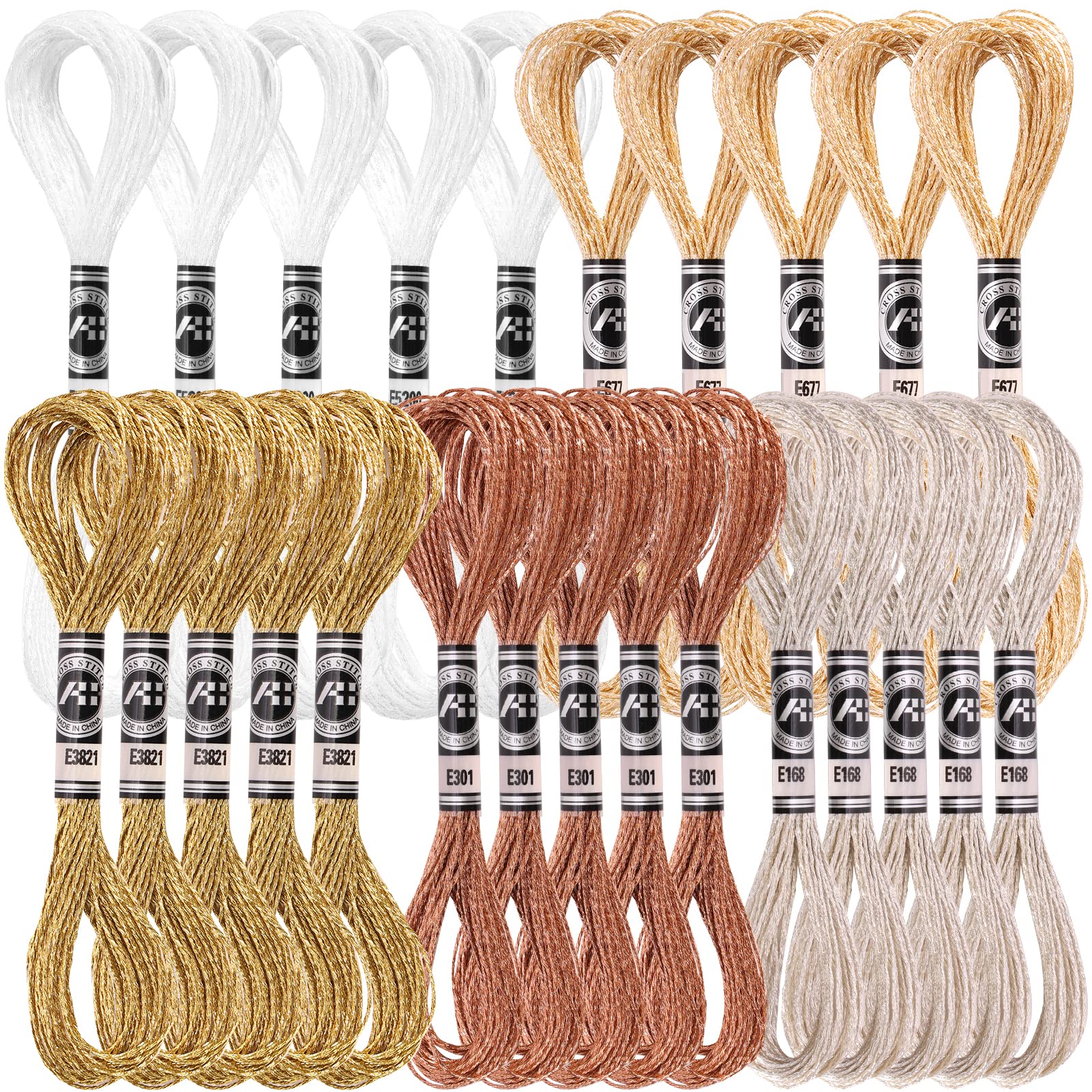 Caydo 25 Skeins 5 Colors Metallic Embroidery Floss