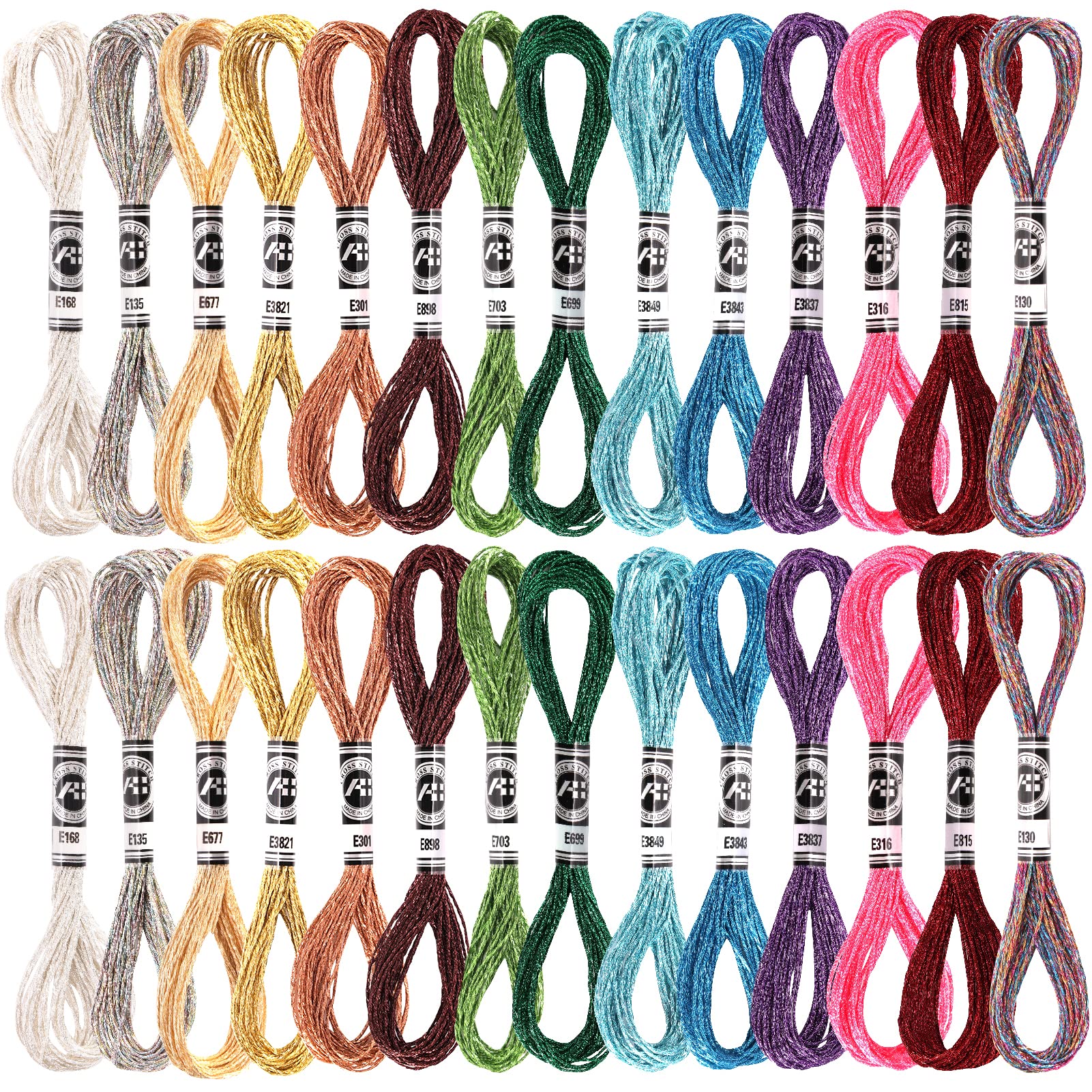Caydo 28 Skeins 14 Colors Metallic Embroidery Floss