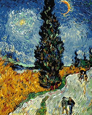 Road with Cypress and Star - Caydo