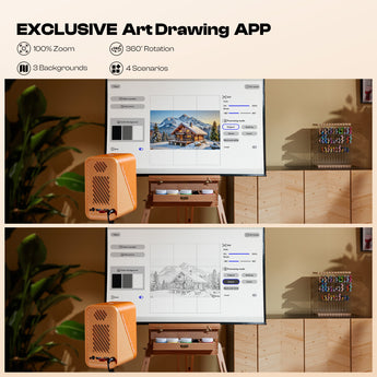 Caydo P1 Proiettore D'Arte LED Portatile – Autofocus, Correzione Trapezoidale, App Esclusiva Per Disegno, Proiezione 30–100 Pollici, WiFi 5G E Bluetooth