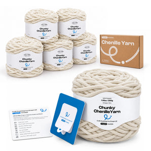 Caydo #6 Super Bulky Chenille Yarn 6-Pack in Oatmeal - Caydo