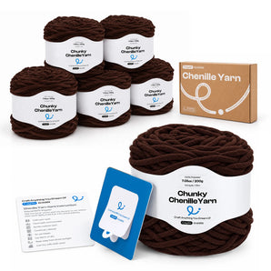 Caydo #6 Super Bulky Chenille Yarn 6-Pack in Espresso - Caydo