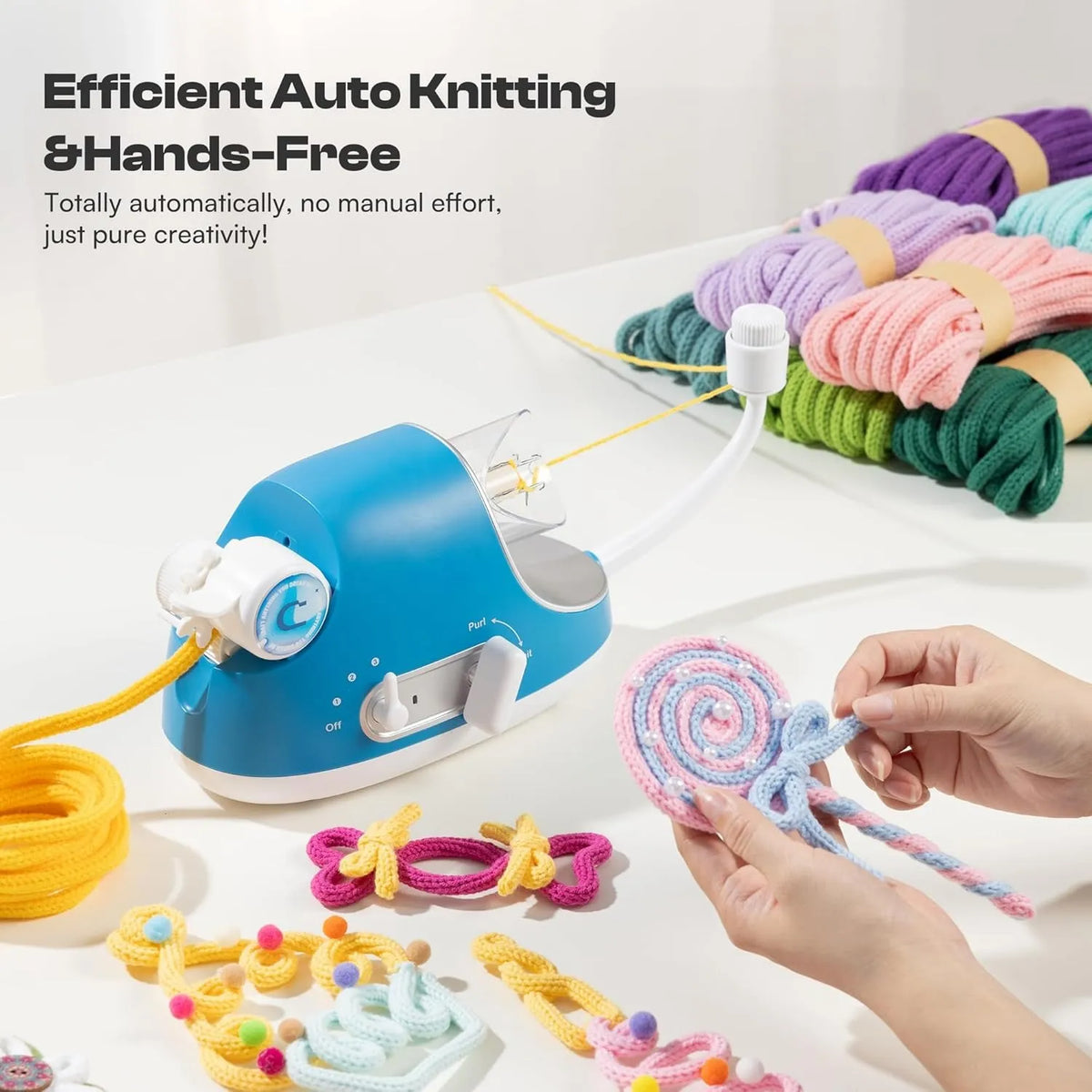 Electric i-Cord Knitting Tricotin Machine i1 Pro - Caydo